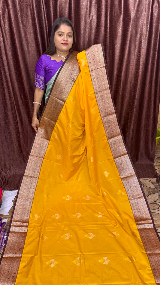 PREMIUM KANCHI SILK SAREE yellow