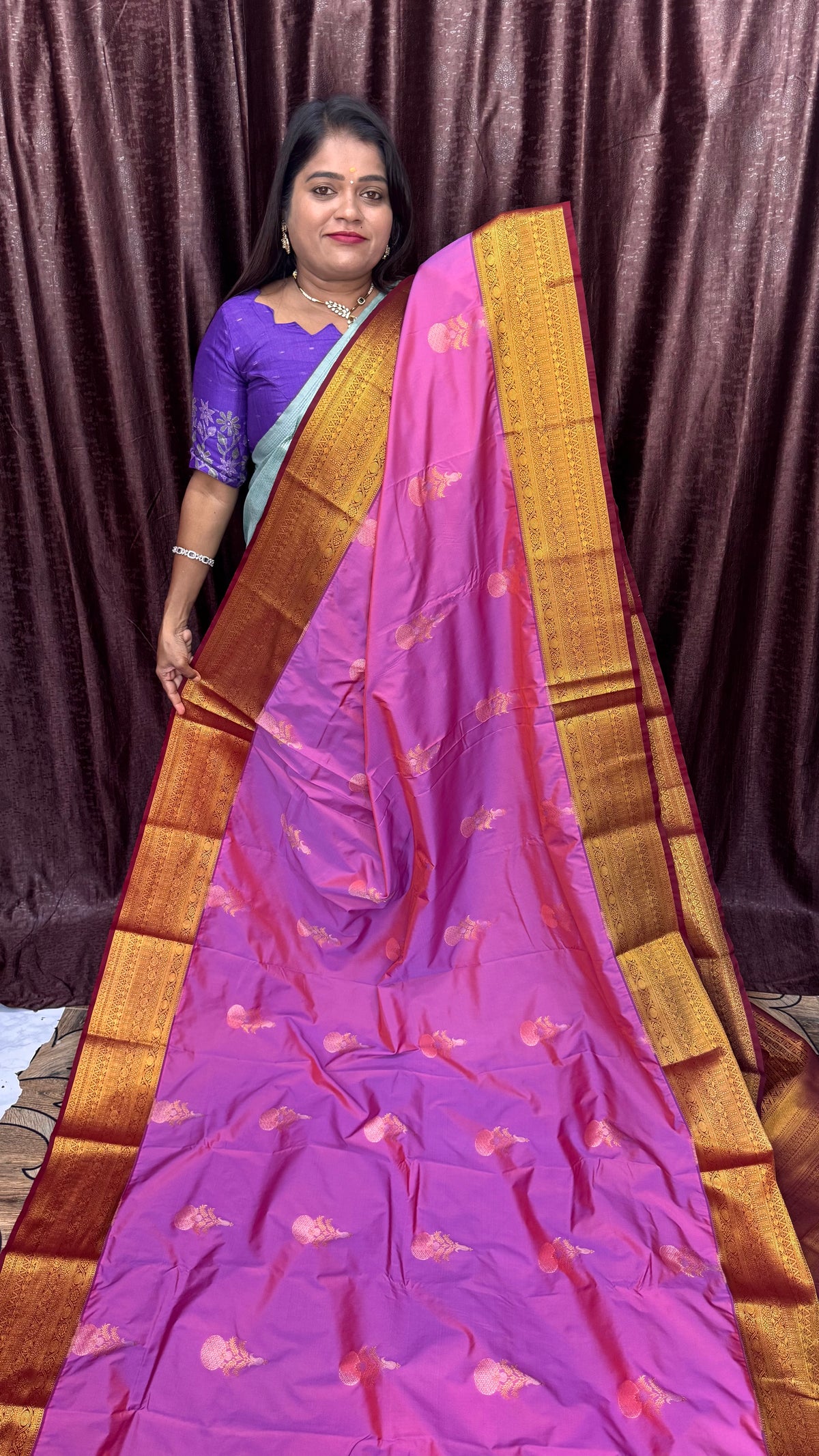 PREMIUM KANCHI SILK SAREE Lilac Color