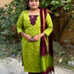 UnStitched raw silk material ( stiched available)