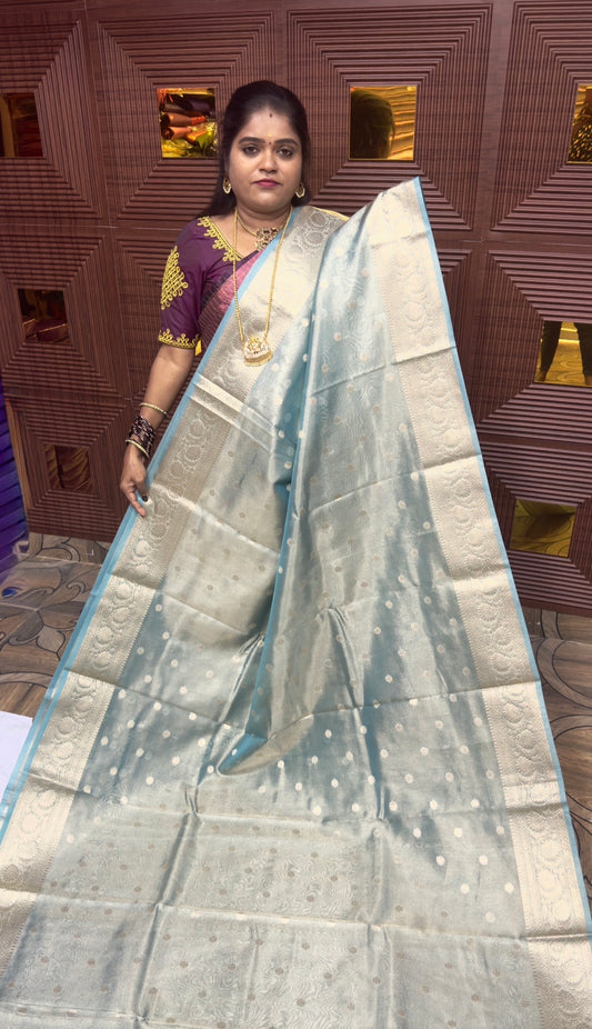 BANARASI TISSUE ( blue) / pre booking ( 15 days dispatch)