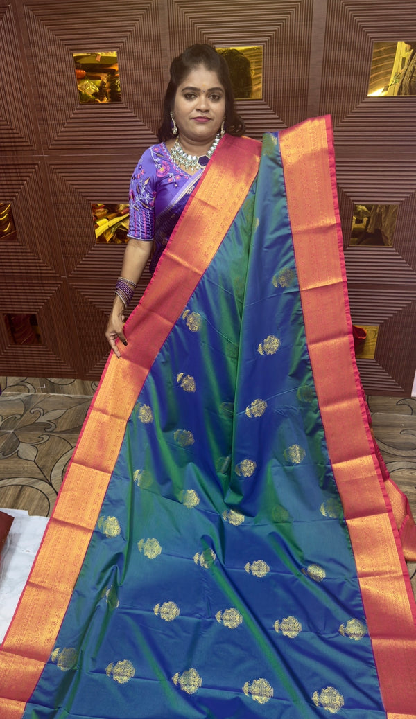 PREMIUM KANCHI SILK SAREE )M) pre booking 4 weeks dispatch