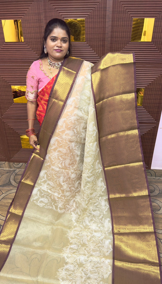 BANARASI SOFT SILK SAREE (brown)