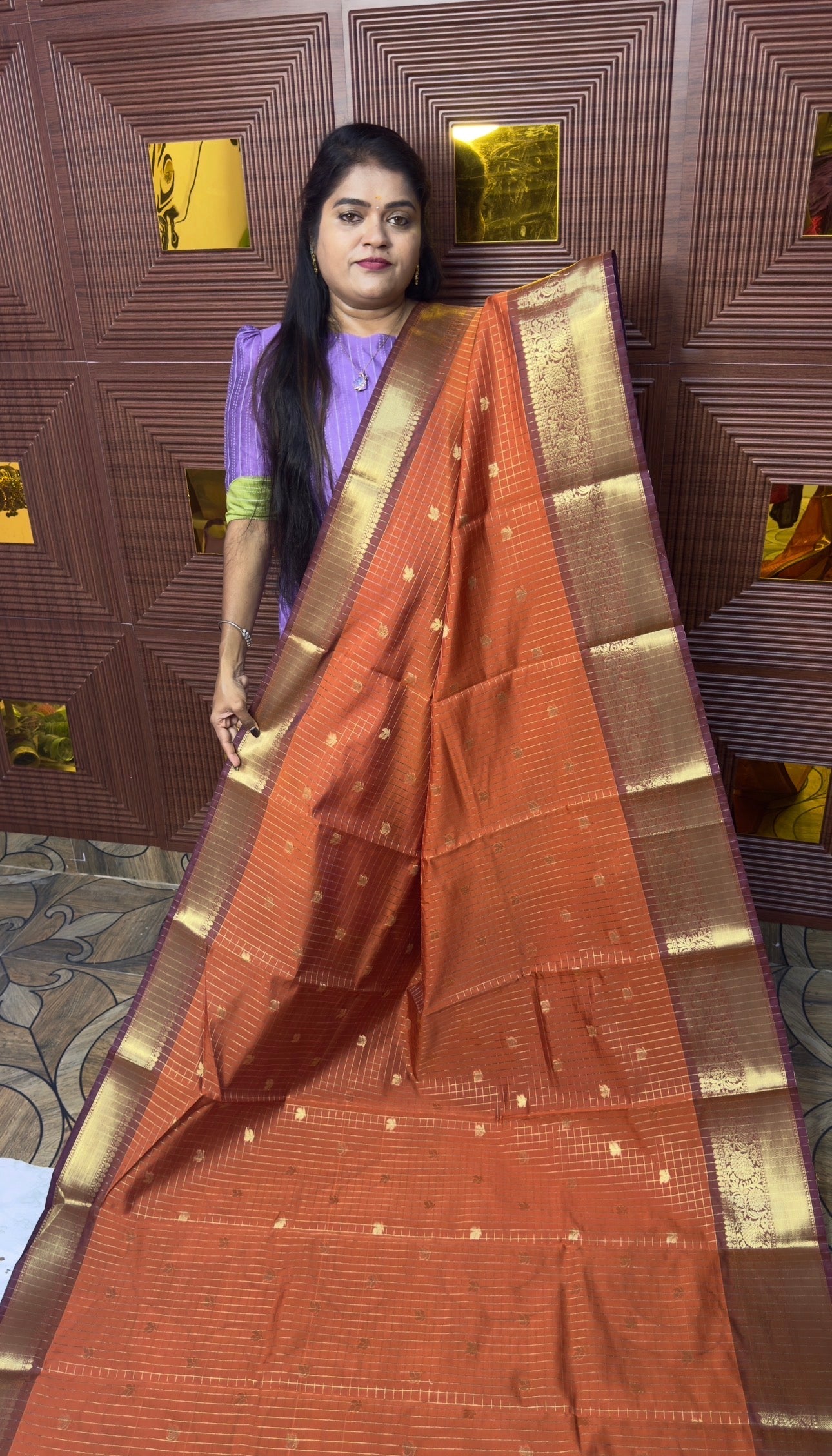 KATTAN SILK SAREE ( DARK OR)