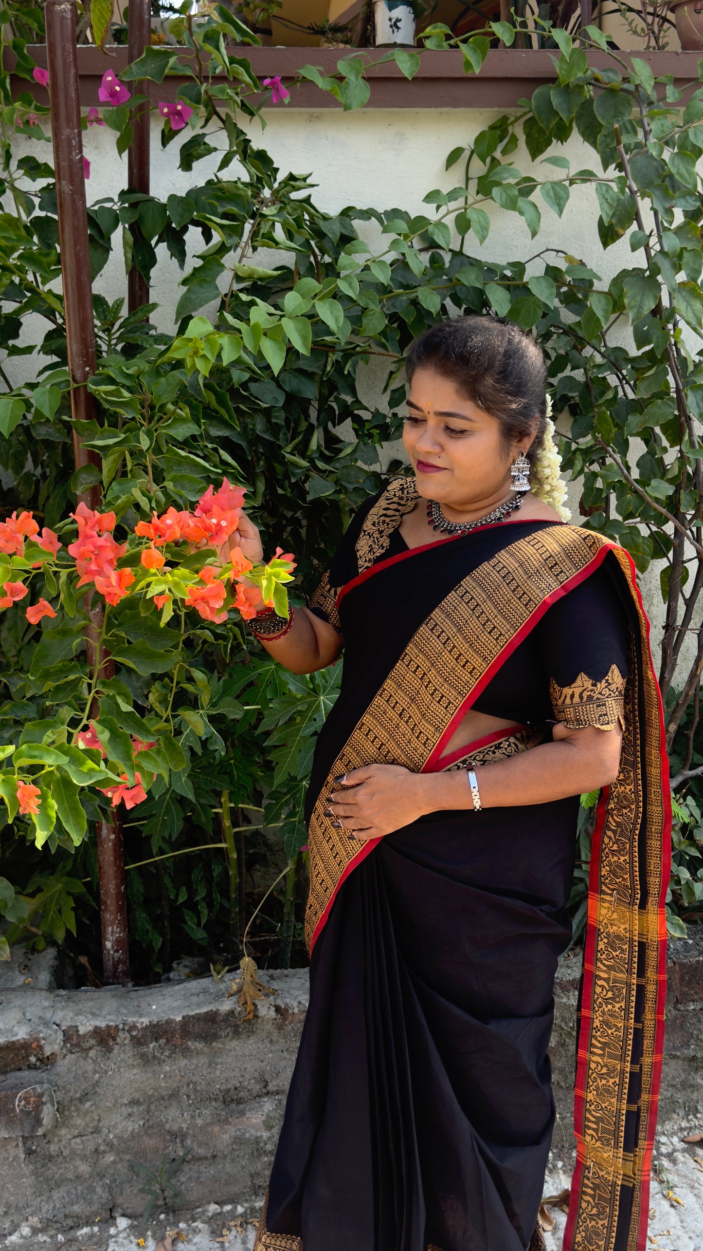 Kanchi CHETTINADU COTTON SAREE BLACK