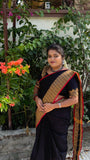 Kanchi CHETTINADU COTTON SAREE BLACK