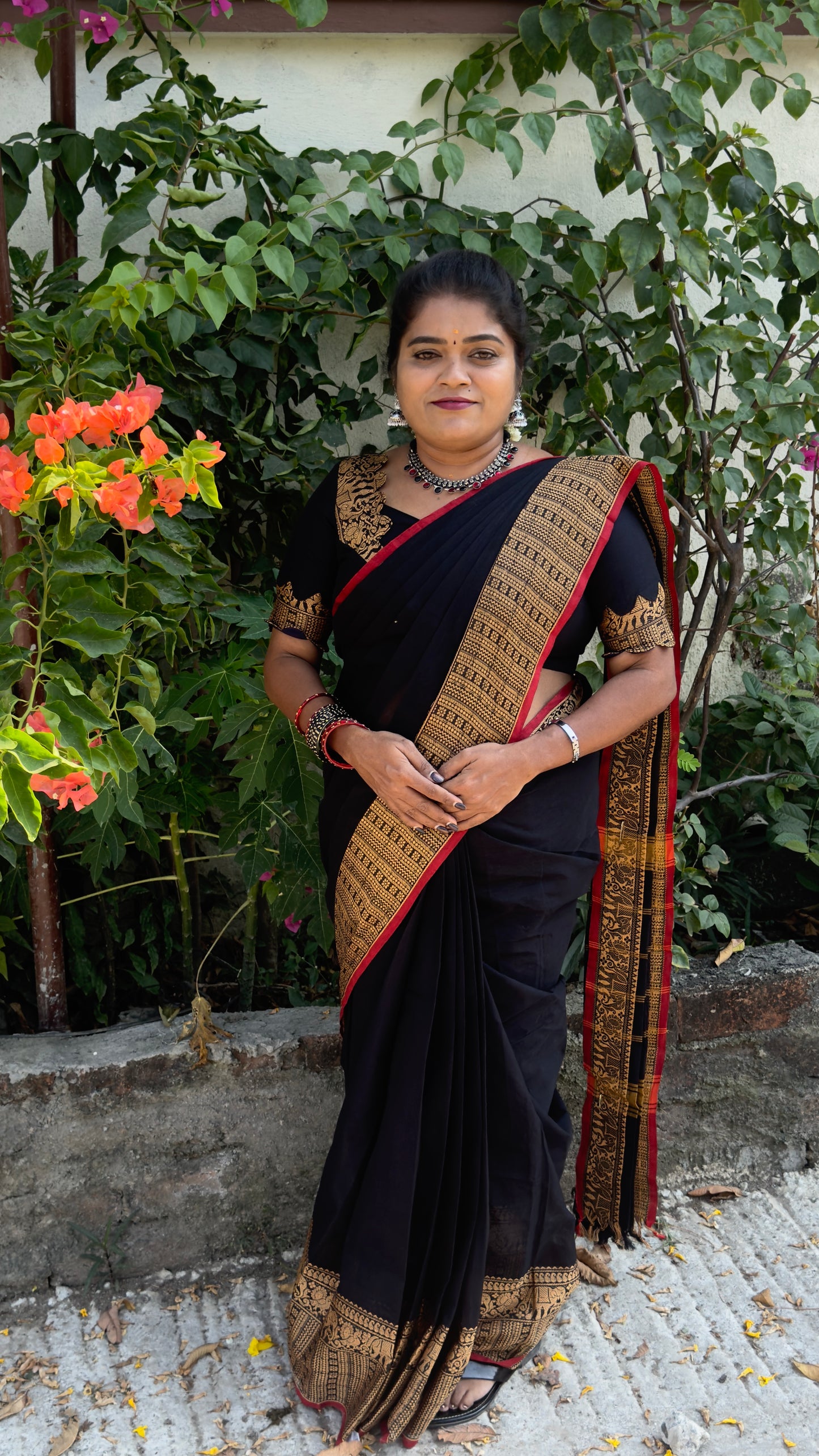 Kanchi CHETTINADU COTTON SAREE BLACK