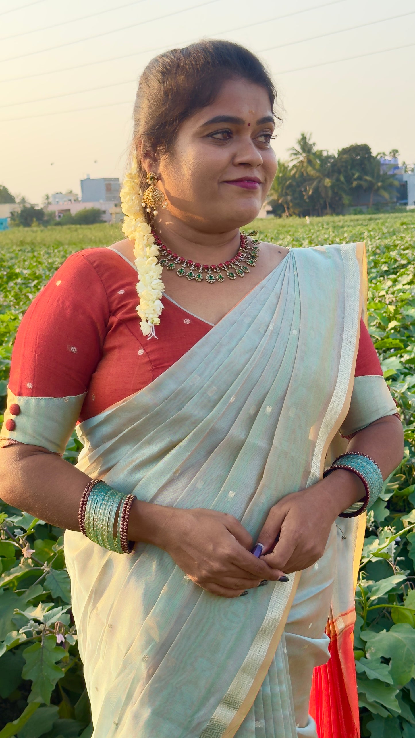 MAGESHWARI COTTON WITH CONTRAST BLOUSE ( COOL )
