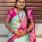Warm silk saree ( PINK BORDER )