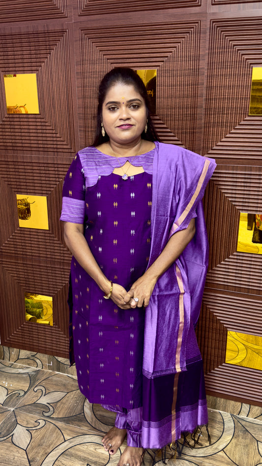 UnStitched raw silk material ( stiched available)