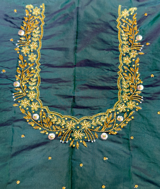 ✨ Elegant Aari Work Blouse Material ✨