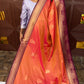 KANCHI SOFT SILK SAREE( pink / Orange)
