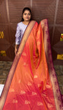 KANCHI SOFT SILK SAREE( pink / Orange)