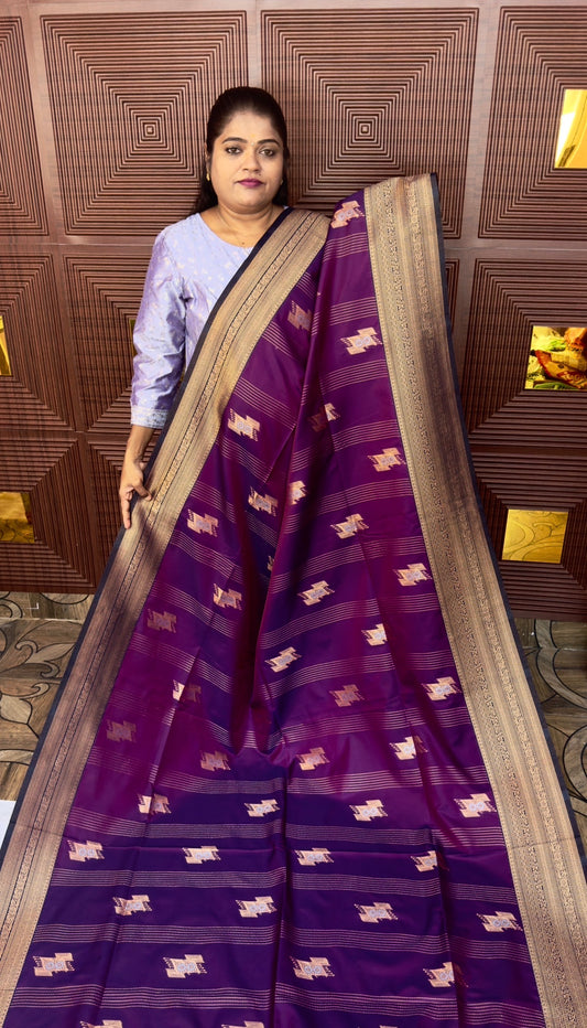 KANCHI SOFT SILK SAREE (Dark Purple)