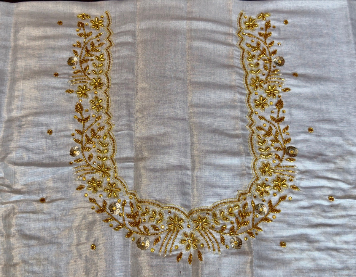 ✨ Elegant Aari Work Blouse Material ✨