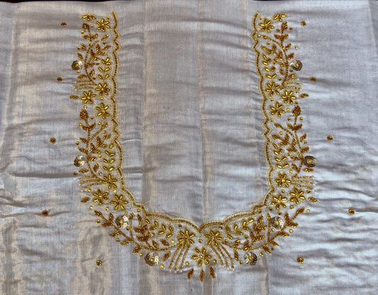 ✨ Elegant Aari Work Blouse Material ✨