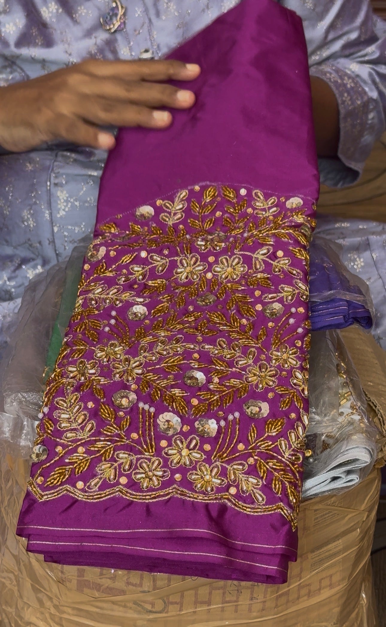 ✨ Elegant Aari Work Blouse Material ✨ (ch)