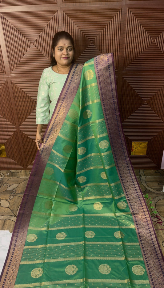 KANCHI SOFT SILK SAREE (gr blu)