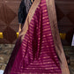 KANCHI SOFT SILK SAREE ( Dar pink)