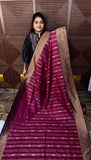 KANCHI SOFT SILK SAREE ( Dar pink)