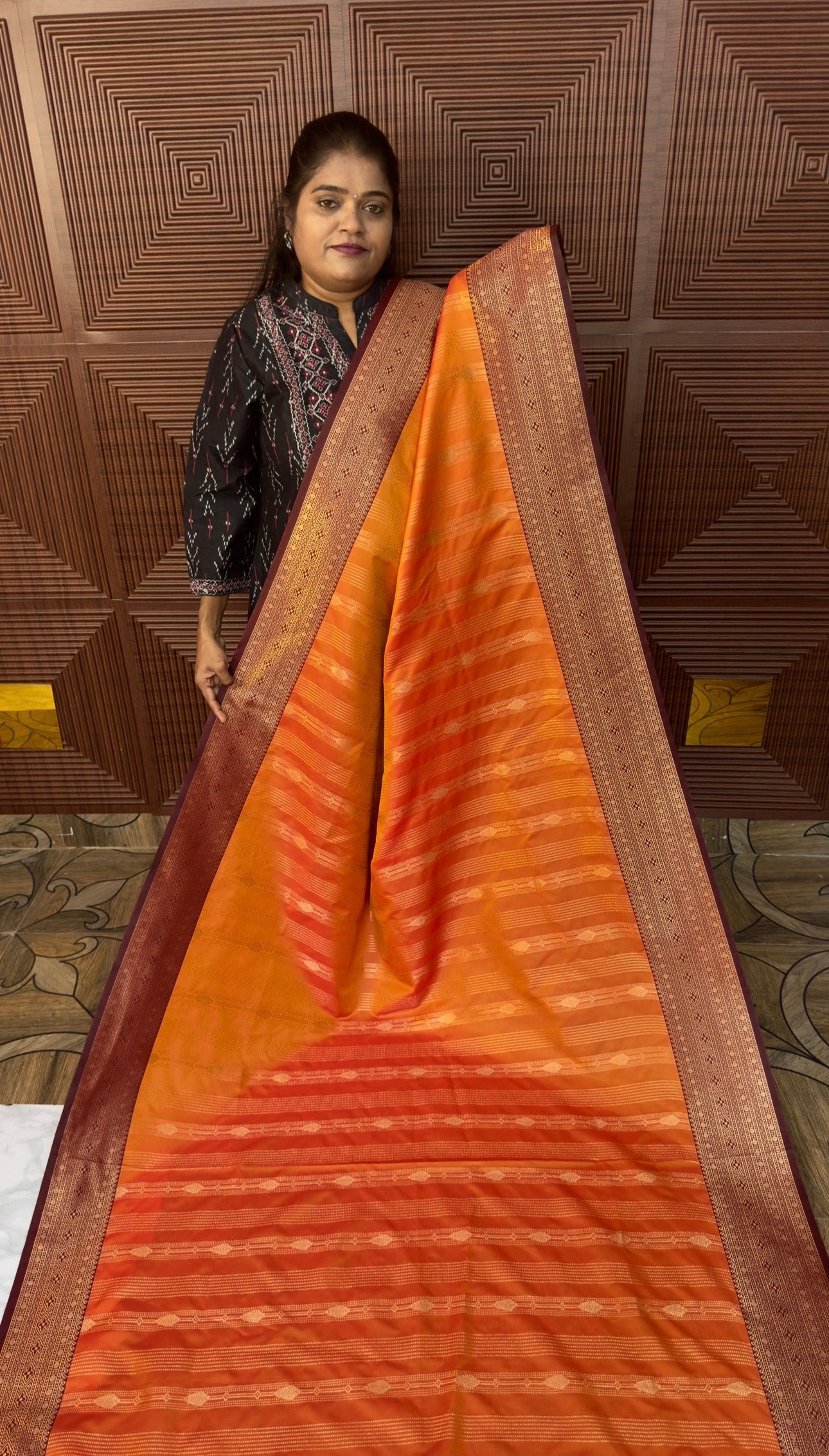 KANCHI SOFT SILK SAREE (orange)