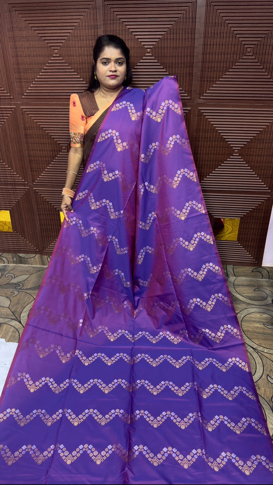 KANCHI SOFT SILK SAREE (dark pu)