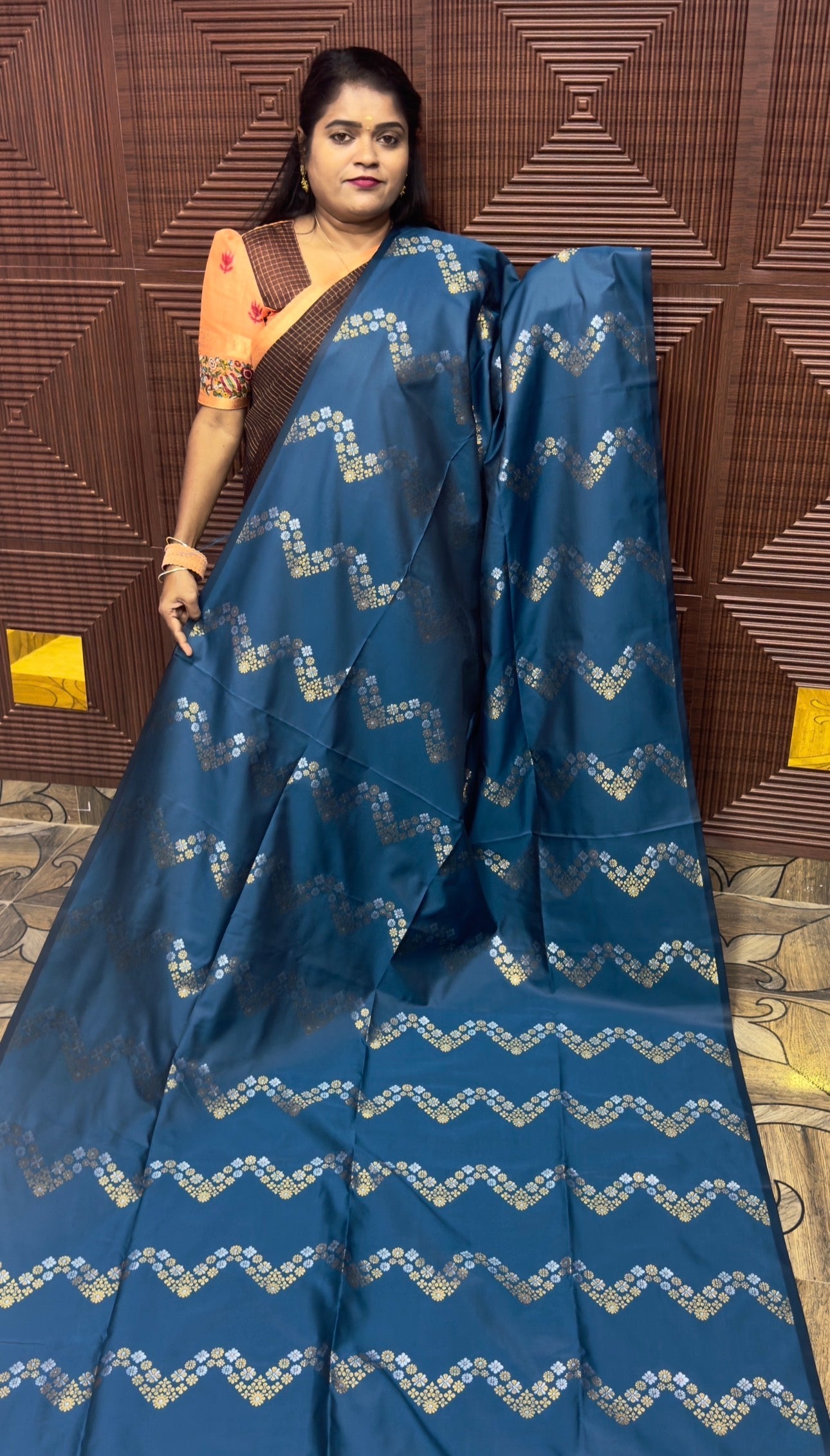 KANCHI SOFT SILK SAREE (PUREW BLUE )
