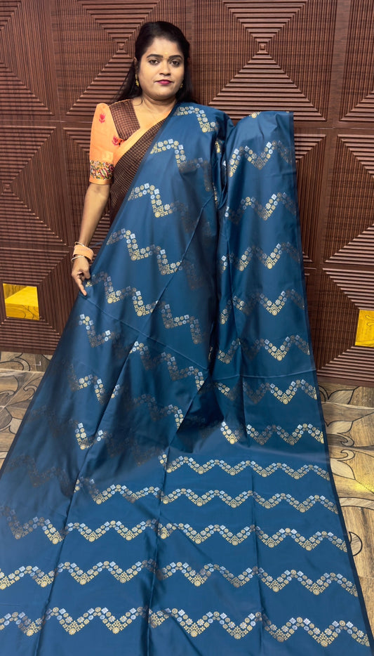 KANCHI SOFT SILK SAREE (PUREW BLUE )