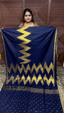 KANCHI SOFT SILK SAREE ( TE-NAVY BLUE)