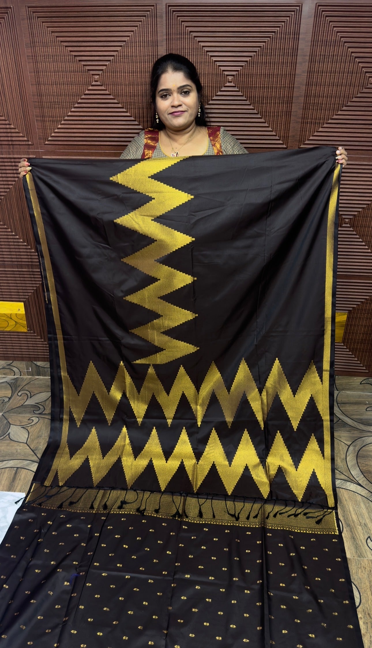 KANCHI SOFT SILK SAREE ( TE-DARK BROWN)