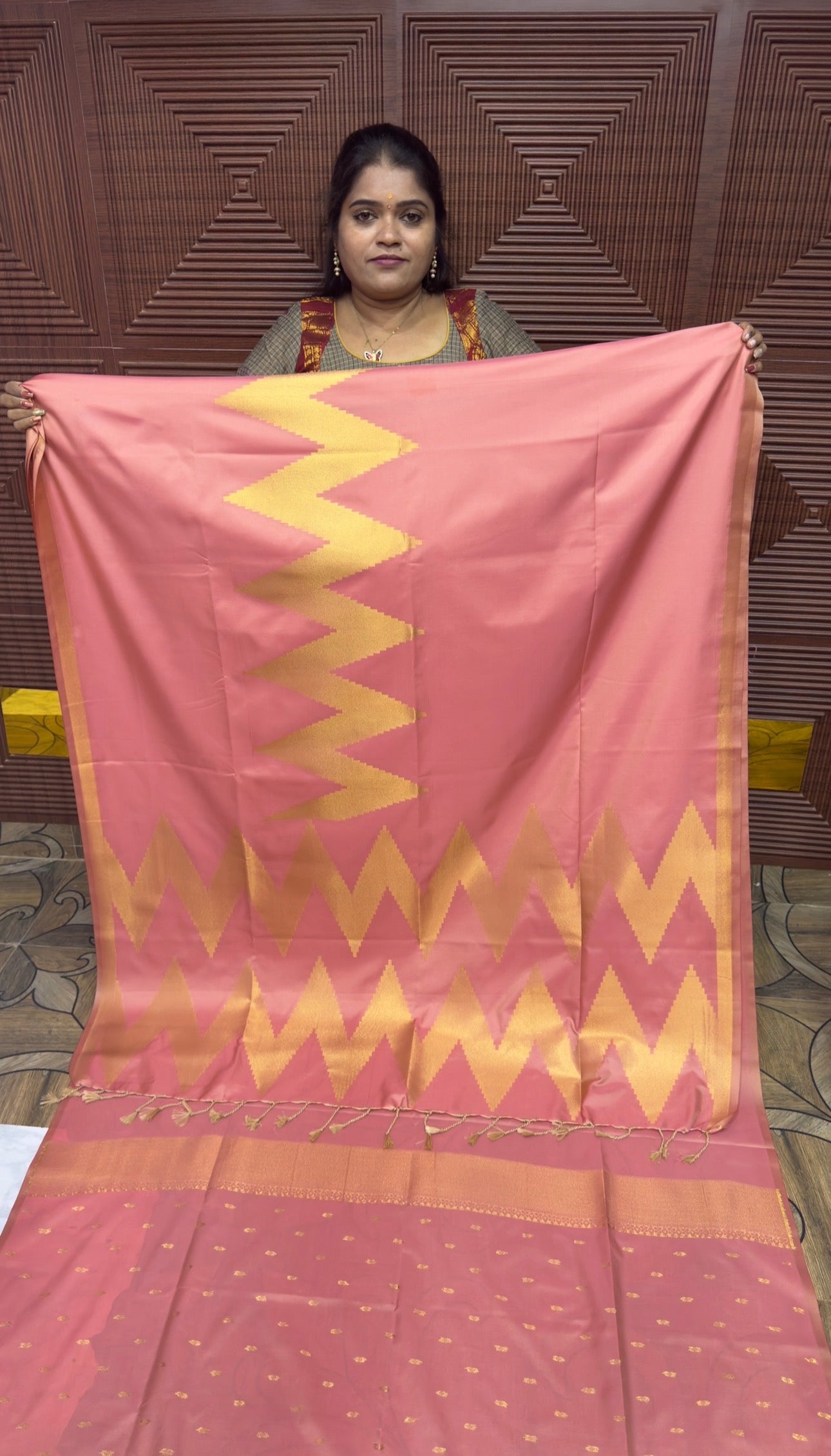 KANCHI SOFT SILK SAREE ( TE-PEACH)