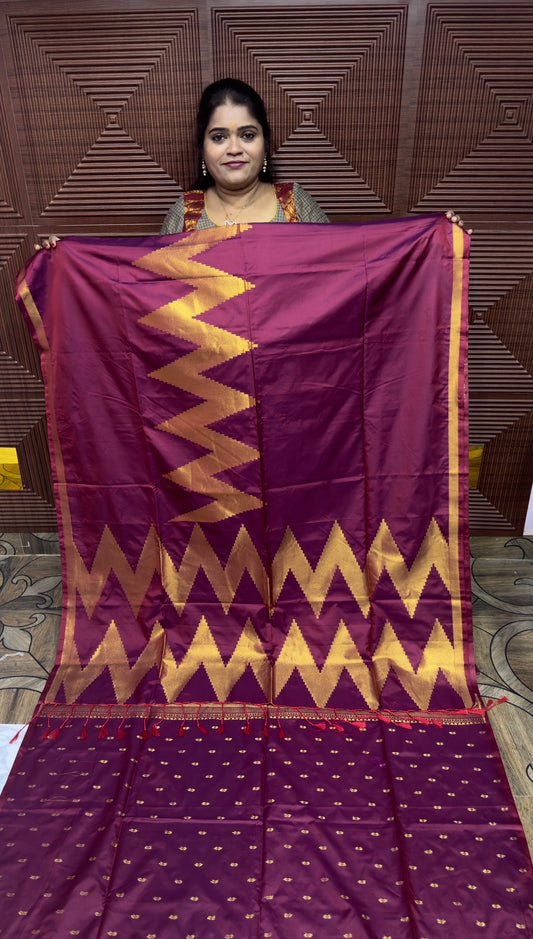 KANCHI SOFT SILK SAREE ( TE-DARK PURPLE)