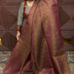KANCHI SOFT SILK SAREE ( GOLD MAROON)