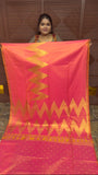 KANCHI SOFT SILK SAREE ( TE-ORANGE PINK)