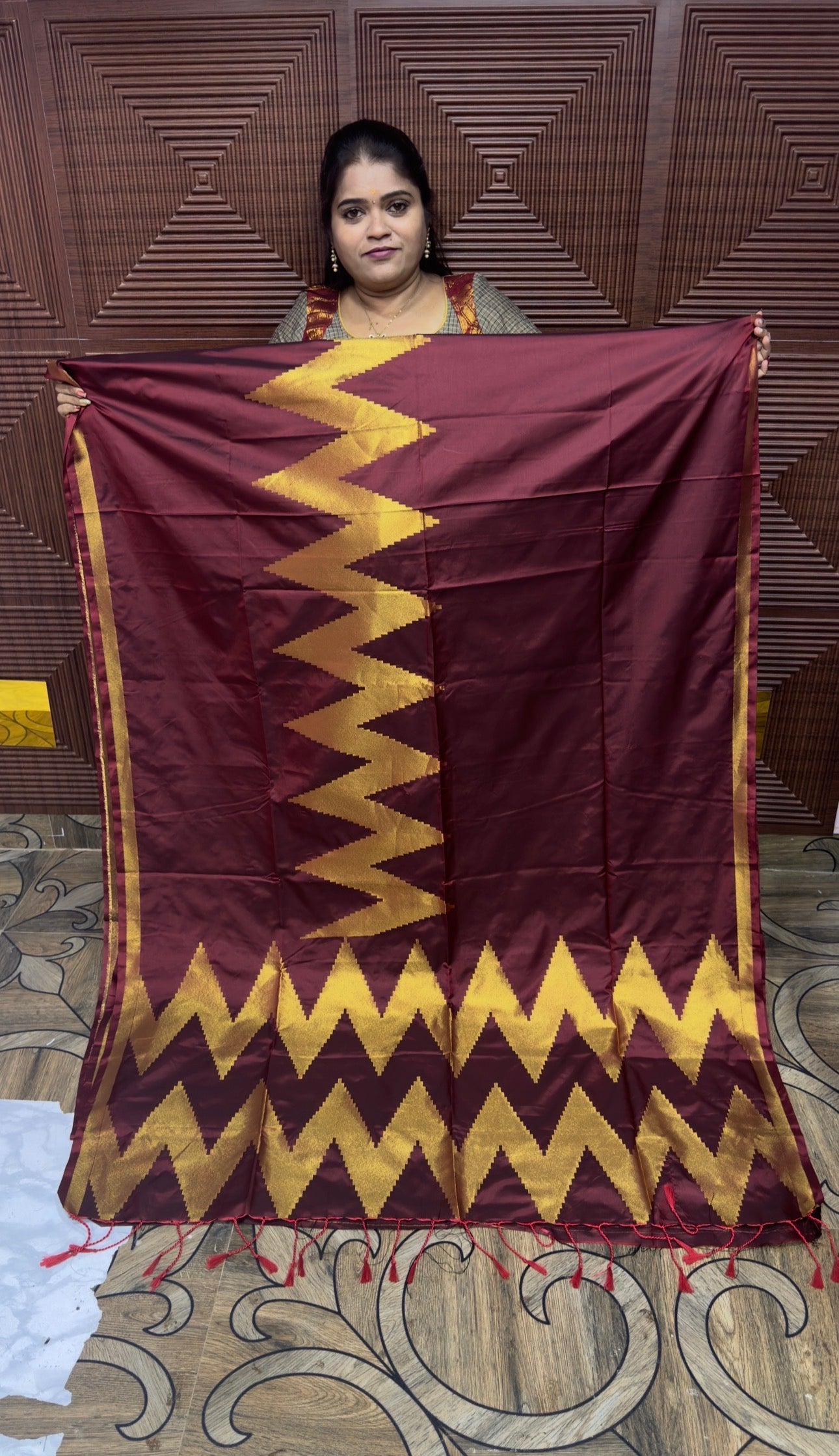 KANCHI SOFT SILK SAREE ( TE-DARK MAROON)