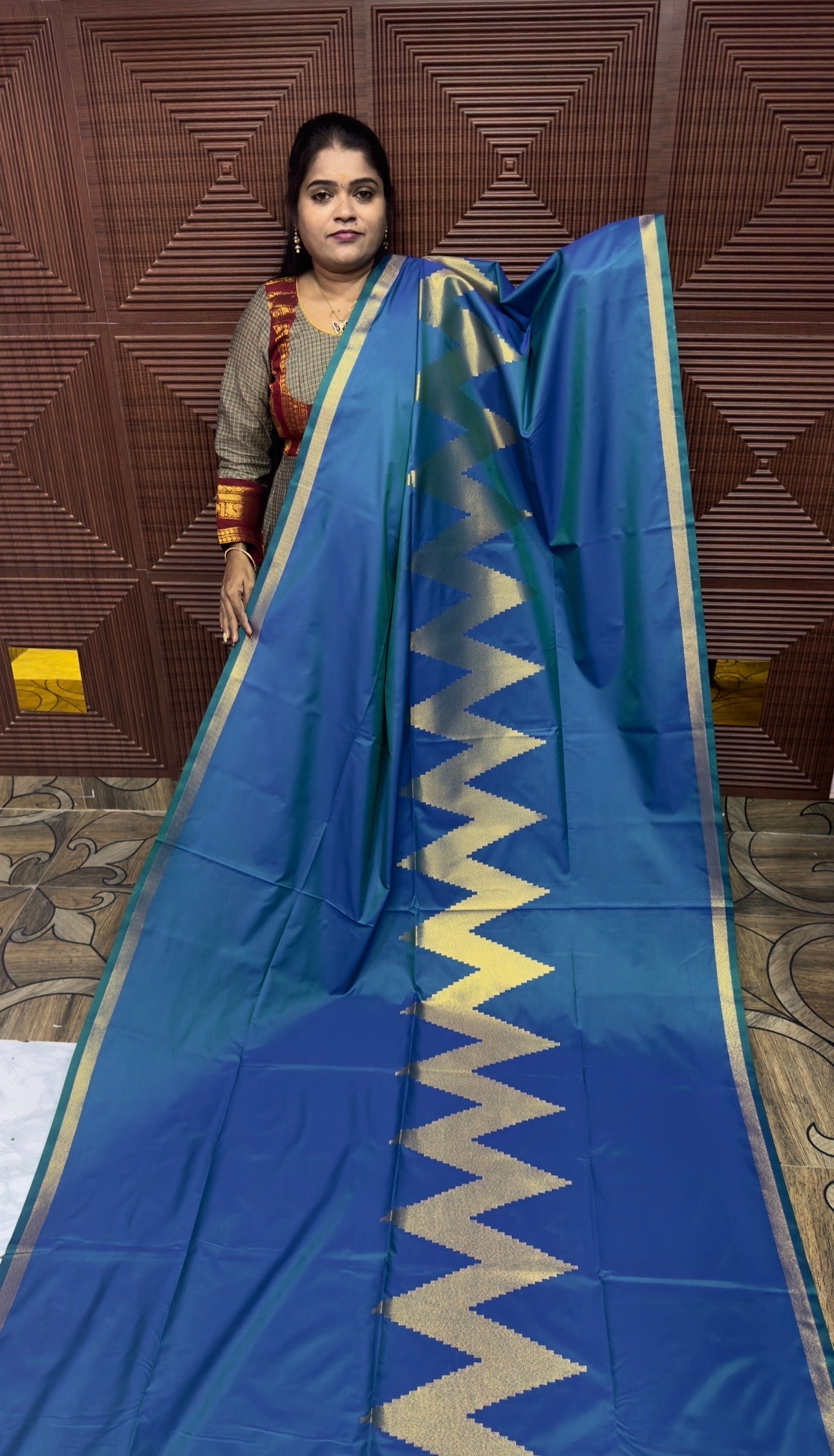 KANCHI SOFT SILK SAREE ( TE- BLUE)
