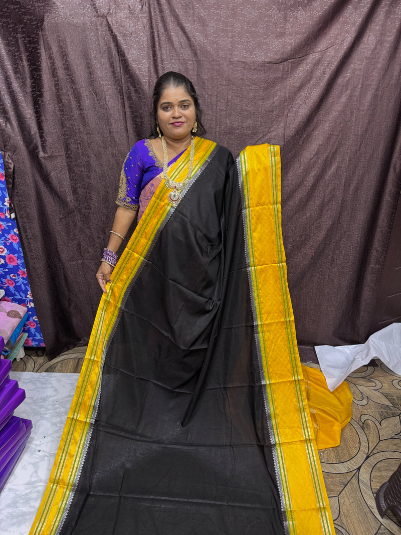 Warm Silk Saree With Contrast Blouse
