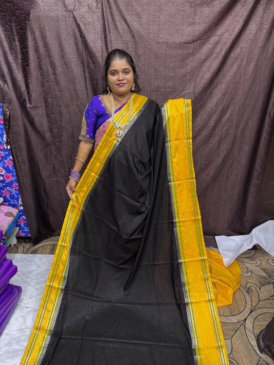Warm Silk Saree With Contrast Blouse