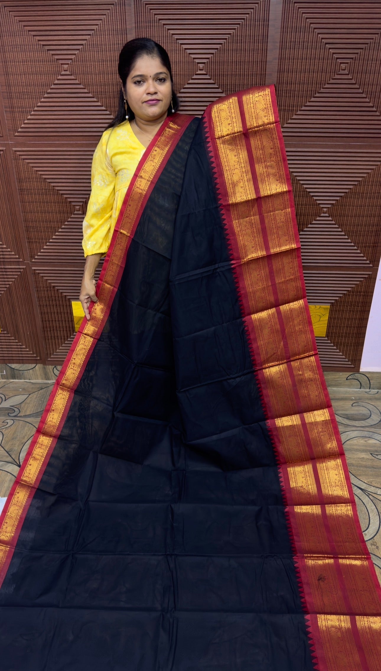 CHETTINADU COTTON SAREE ( black) PRE BOOKING 2 WEEKS DISPATCH