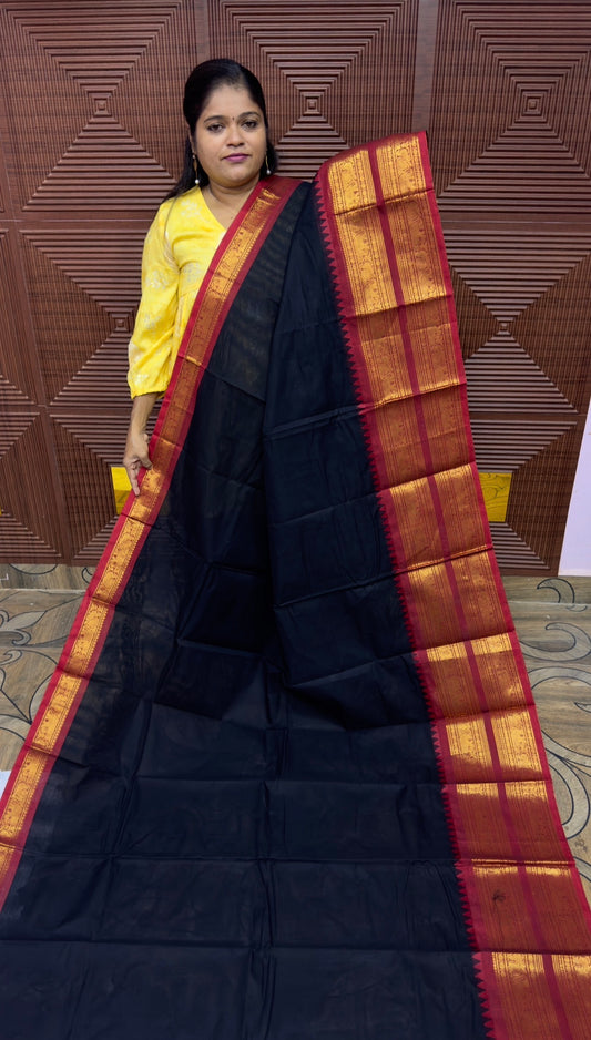 CHETTINADU COTTON SAREE ( black) PRE BOOKING 2 WEEKS DISPATCH