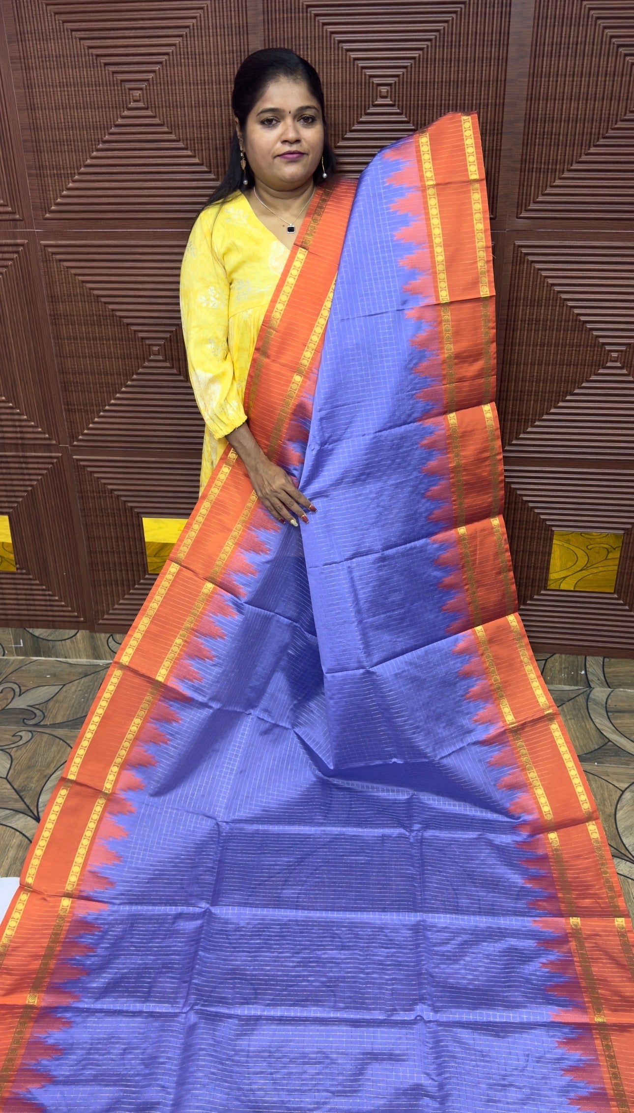 BANARASI SOFT SILK SAREE ( PURPLISH BLUE)