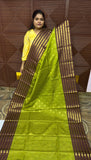 BANARASI SOFT SILK SAREE (GRASS GREEN )
