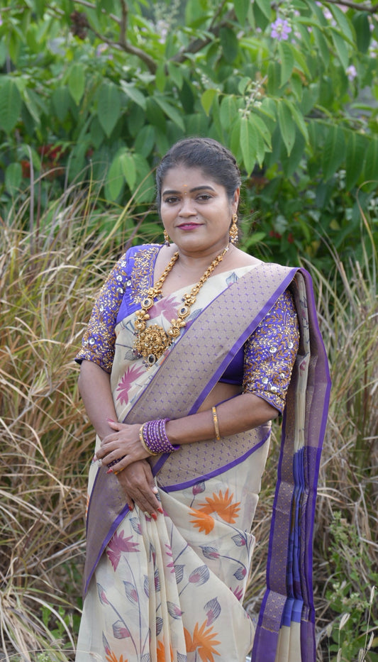 Banarasi silk saree ( Purple)