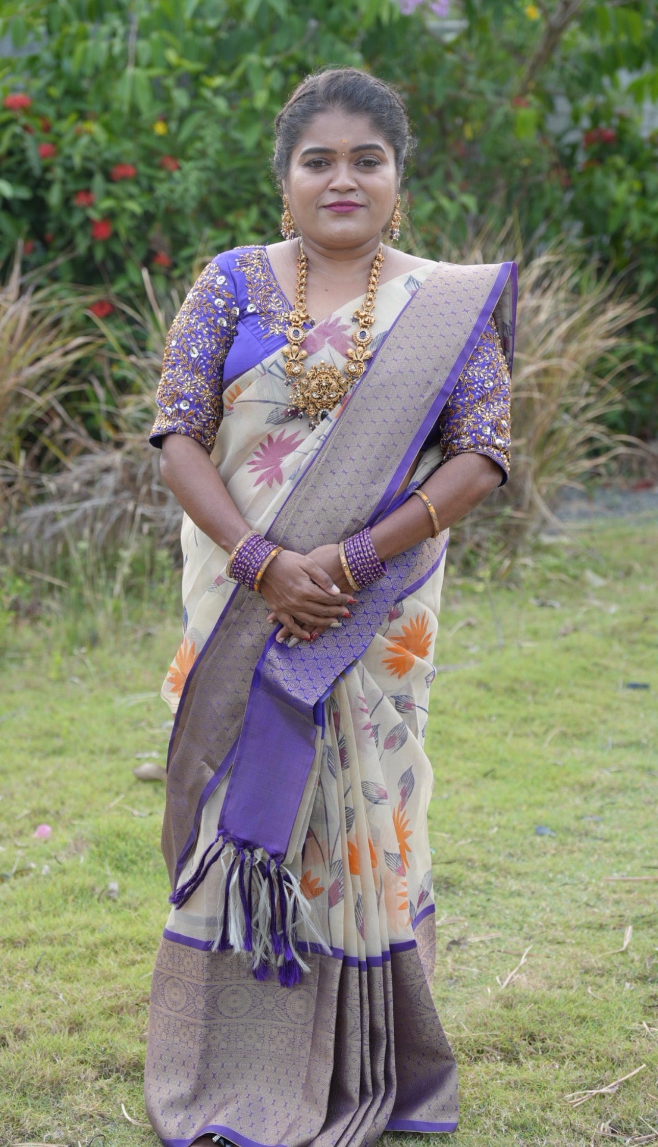 Banarasi silk saree ( Purple)