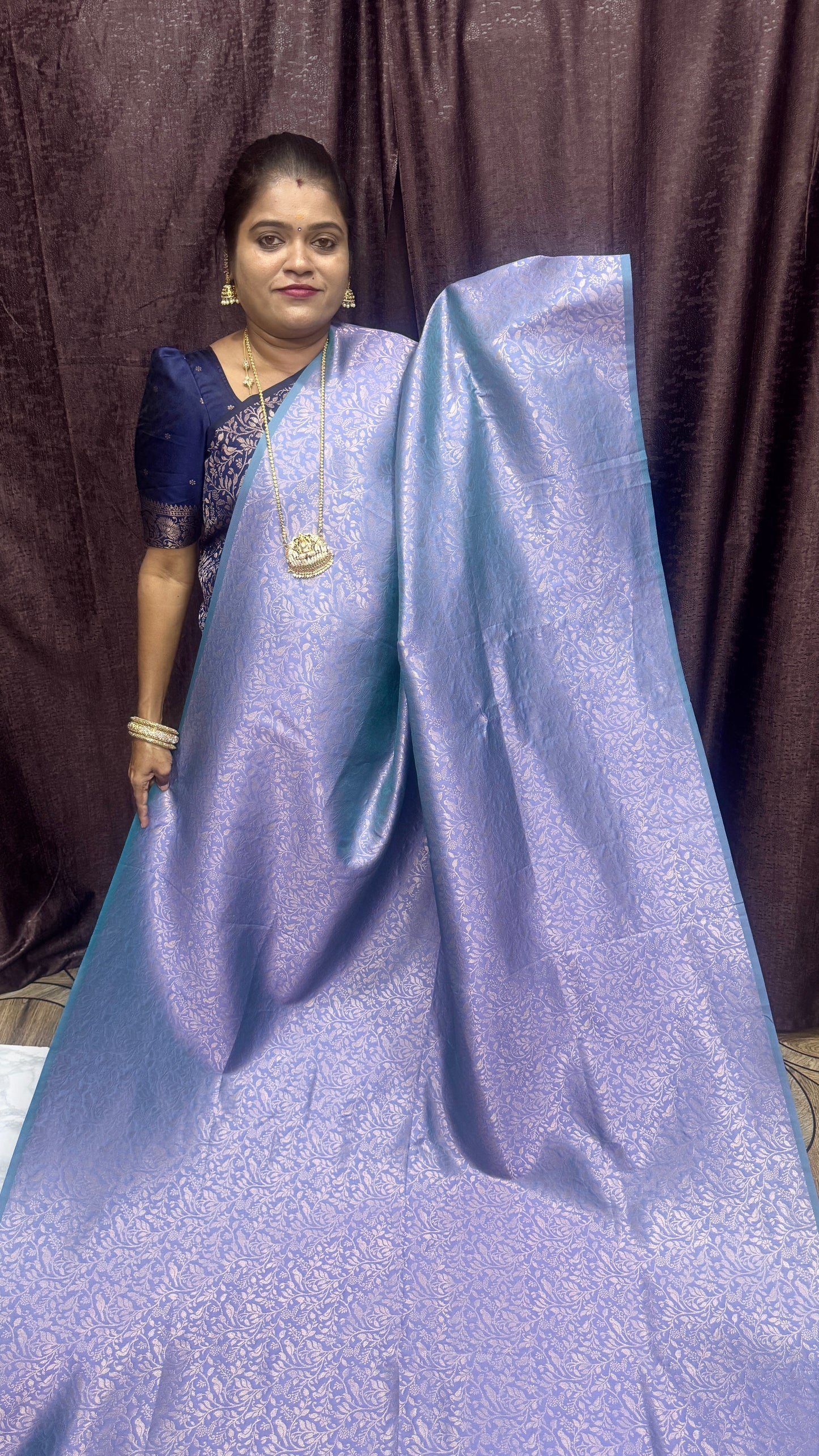 SOFT SILK SAREE WITH RED TUSSEL