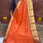 BANARASI SOFT SILK SAREE ( RUST ORANGE) PRE BOOKING 15 DAYS DISPATCH