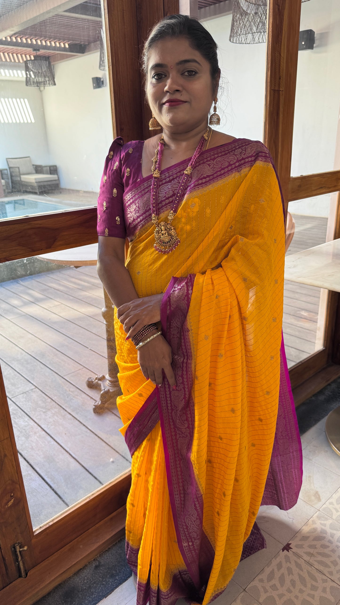 Warm silk saree Vairaoosi Pattern