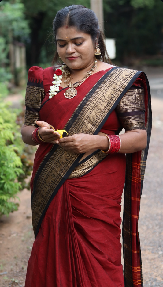 Kanchi Chettinad Cotton Saree