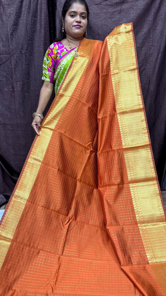 BANARASI SOFT SILK SAREE (orange)