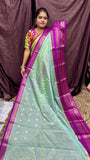 Warm silk saree ( PINK BORDER )