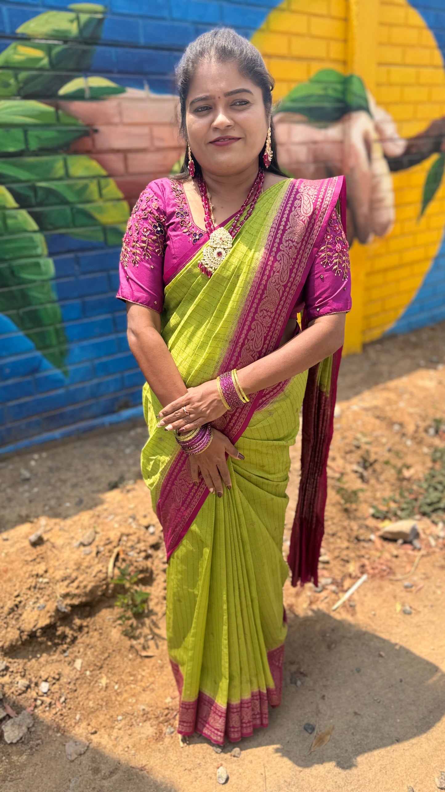 WARM SILK SAREE VAIRA OOSI PATTERN